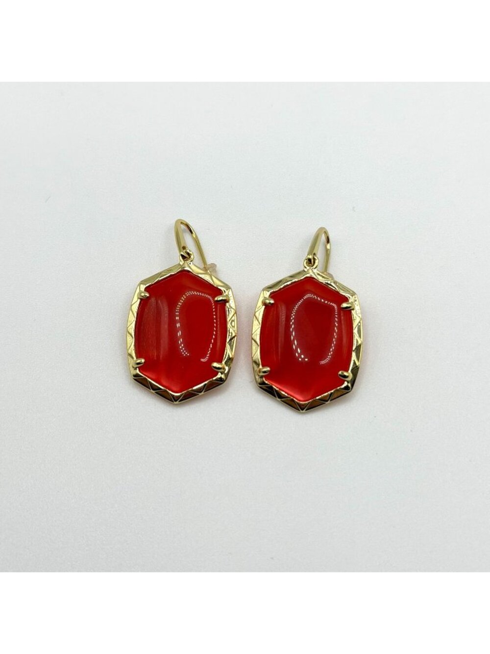 Kendra Scott Daphne Drop Earrings Peach Melon Gold-Tone